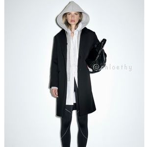 Zara CONTRASTING COAT WITH REMOVABLE HOOD